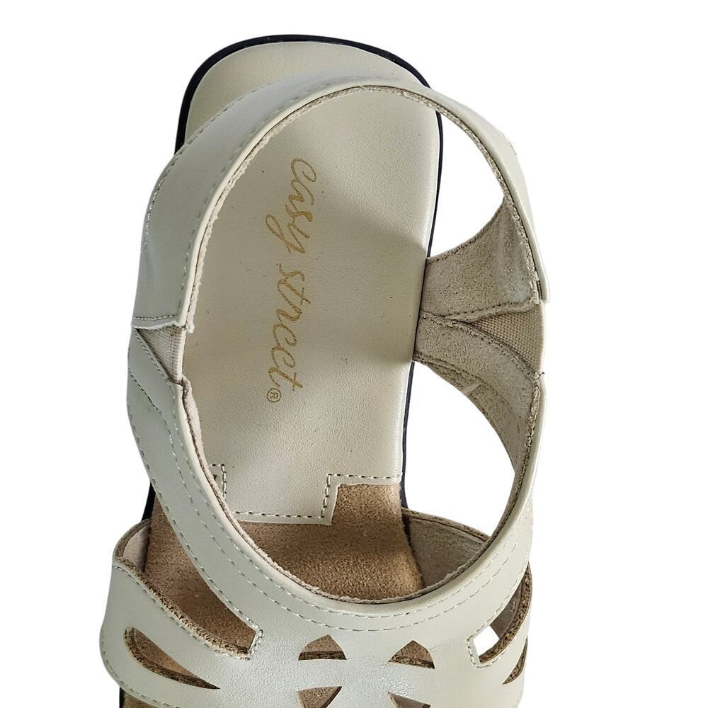 Easy Street Beige Comfort Sandals With 1.25 Inch Heel Size 6.5 Med - Picture 4 of 6